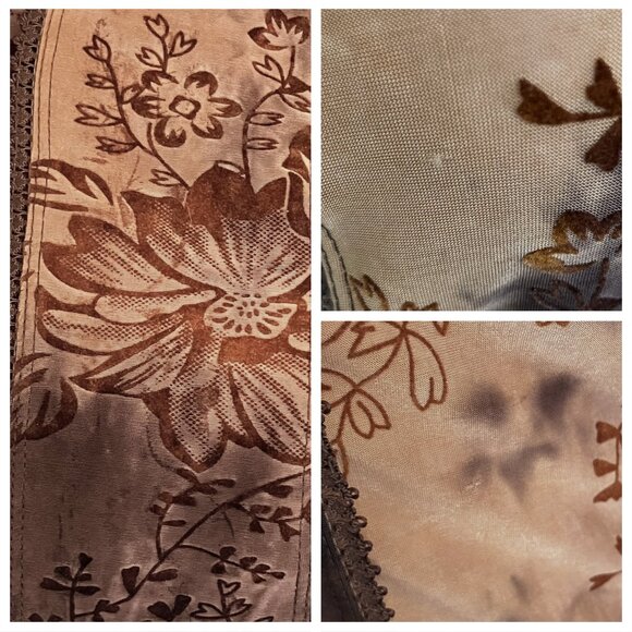 Vintage Y2K Fairycore Brown Burnout Floral Top. Petite Large. Whimsigoth Boho - Picture 11 of 11